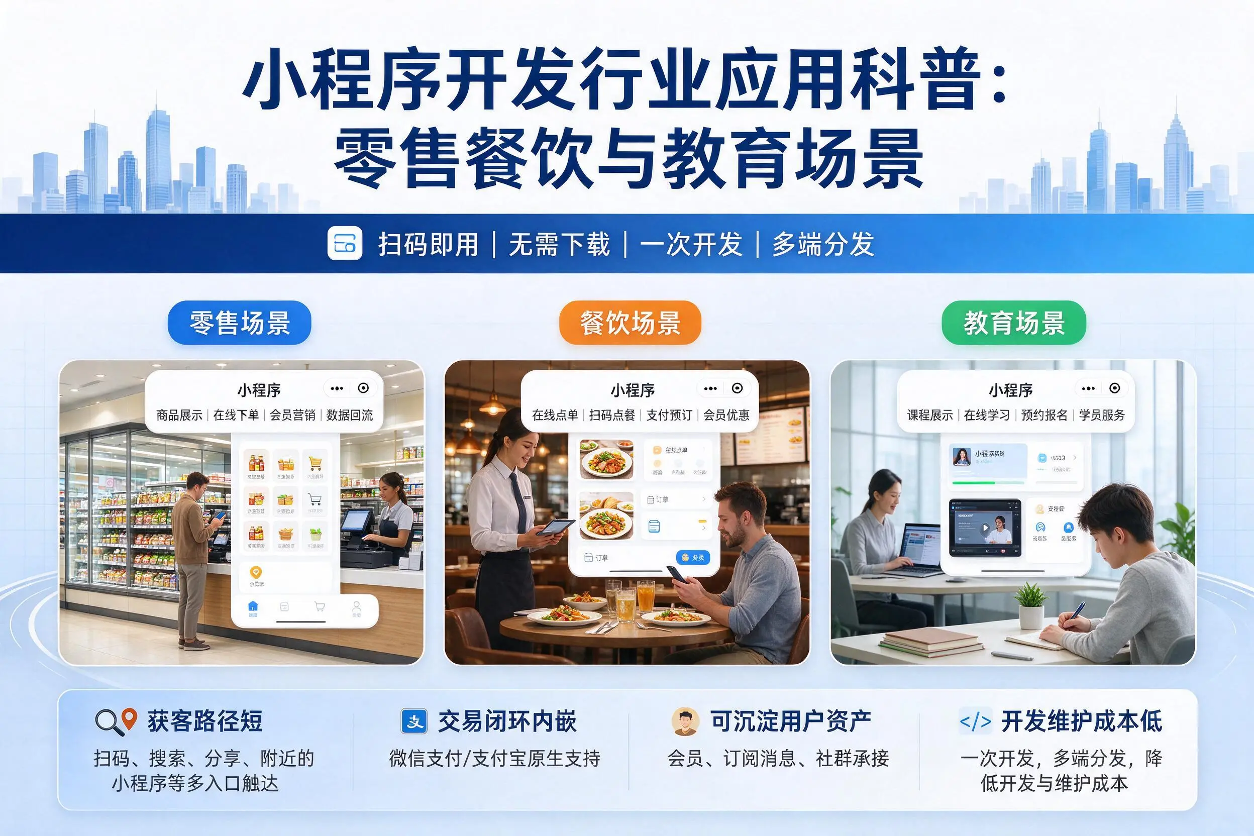 资阳小程序开发行业应用科普:零售餐饮与教育场景
