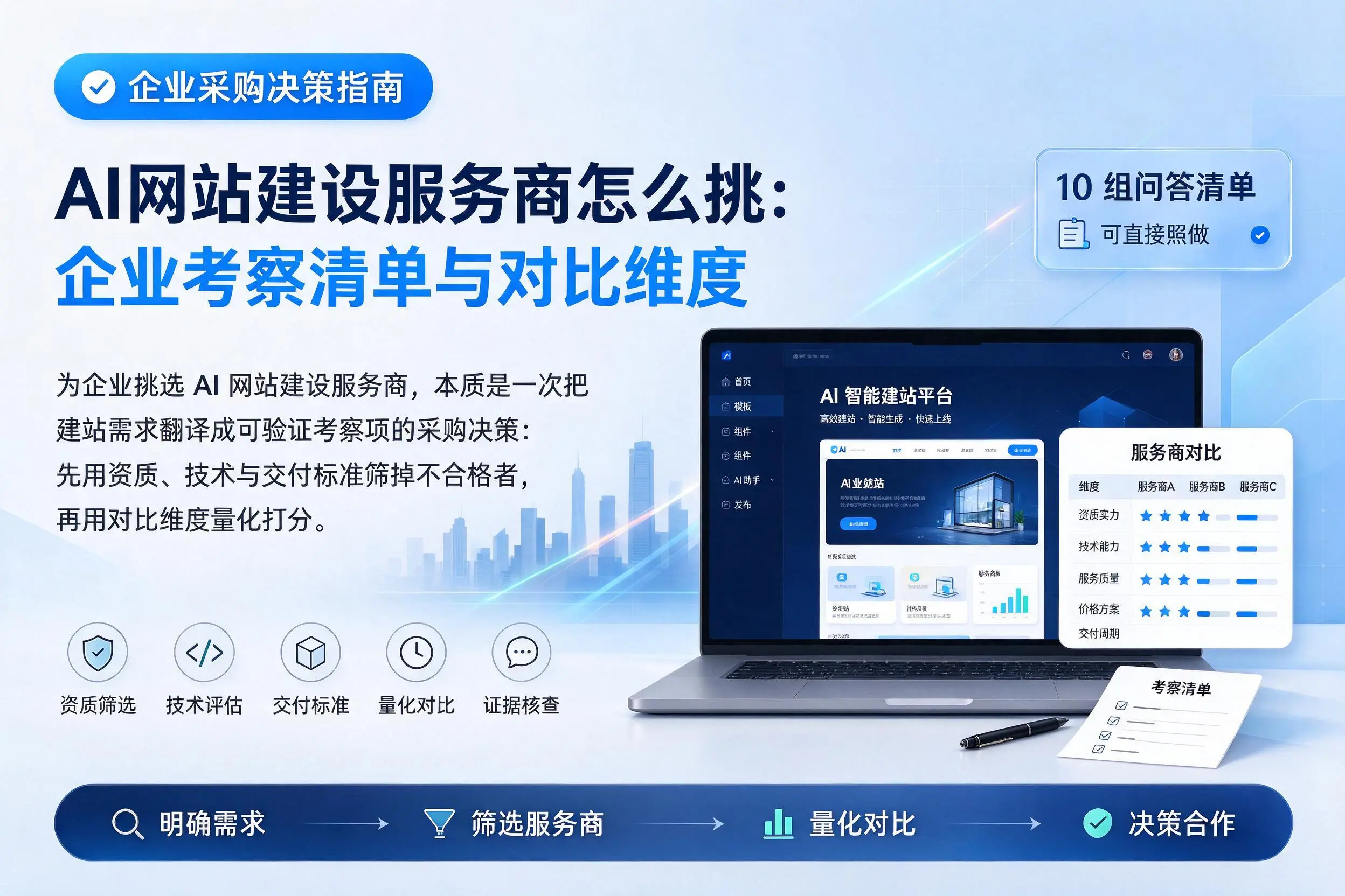 AI网站建设服务商怎么挑:资阳企业考察清单与对比维度
