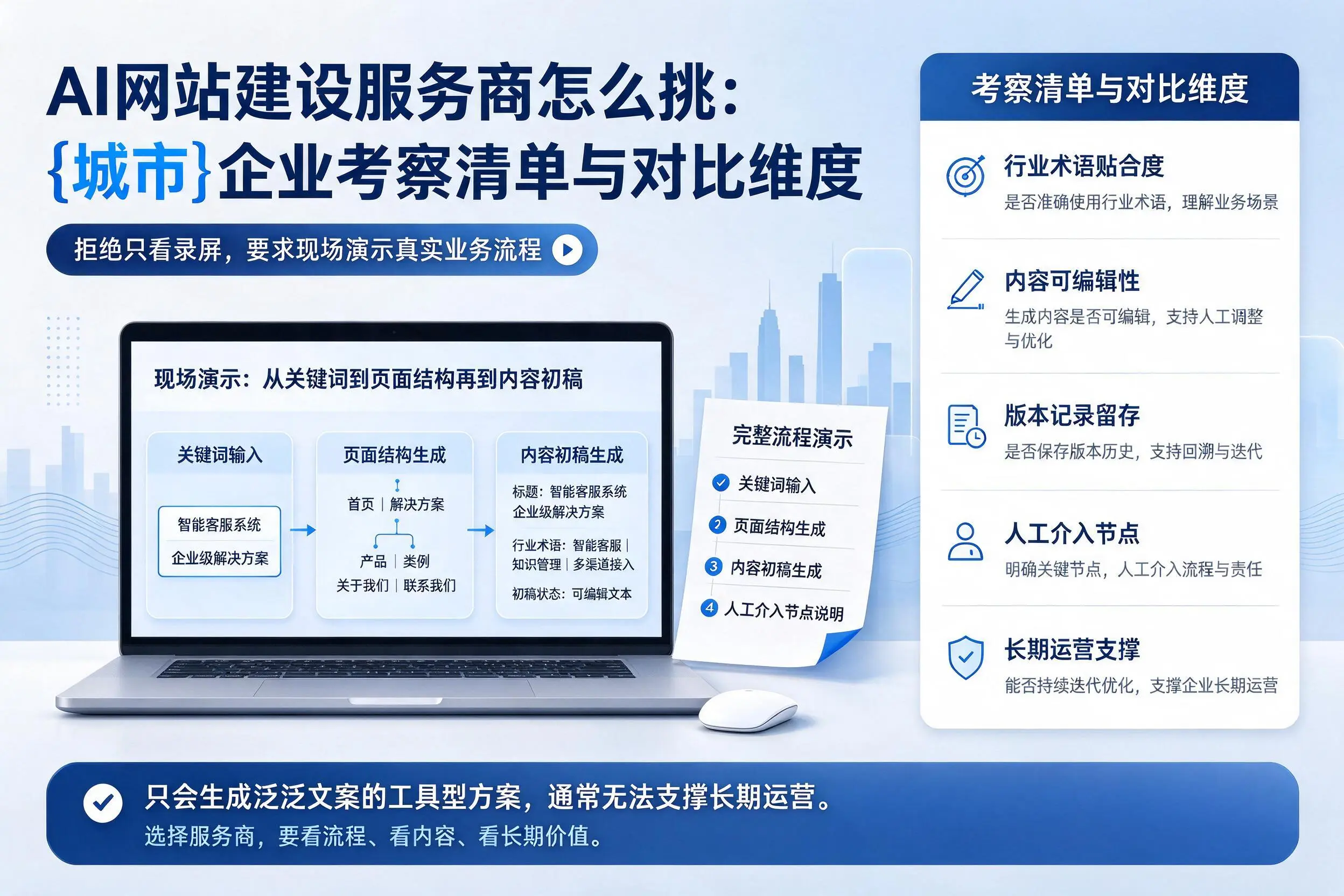 AI网站建设服务商怎么挑:资阳企业考察清单与对比维度