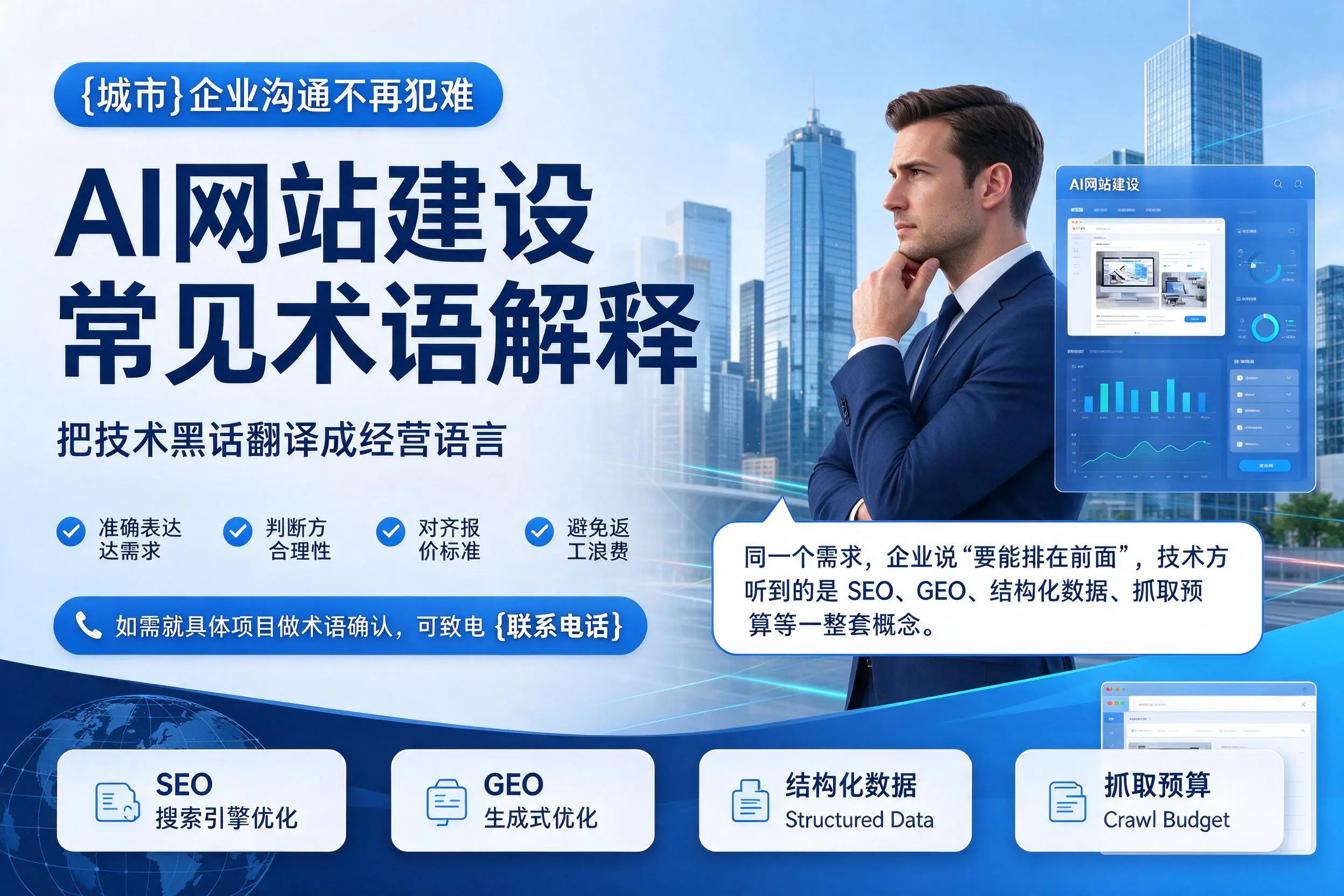 AI网站建设常见术语解释，资阳企业沟通不再犯难
